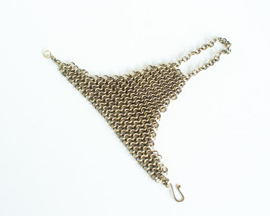 Brass Finger Bracelet Chainmail Triangular Bracelet Chainmaille Handmade Hand Made
