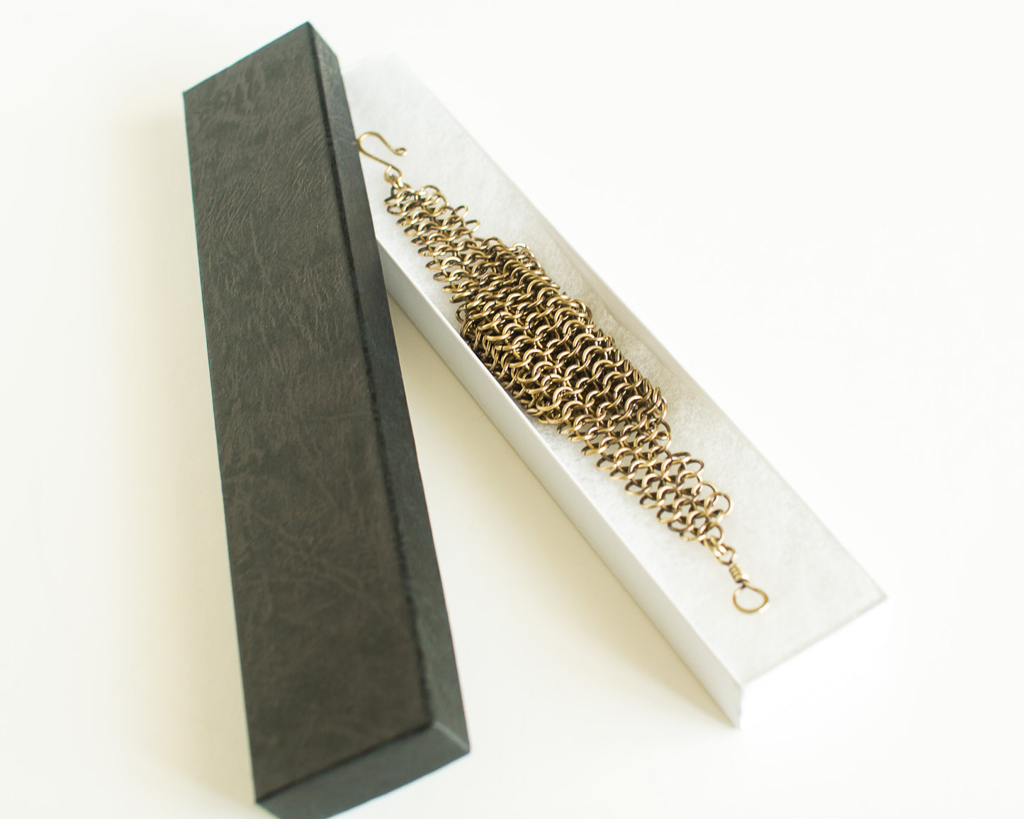 Brass Finger Bracelet Chainmail Triangular Bracelet Chainmaille Handmade Hand Made