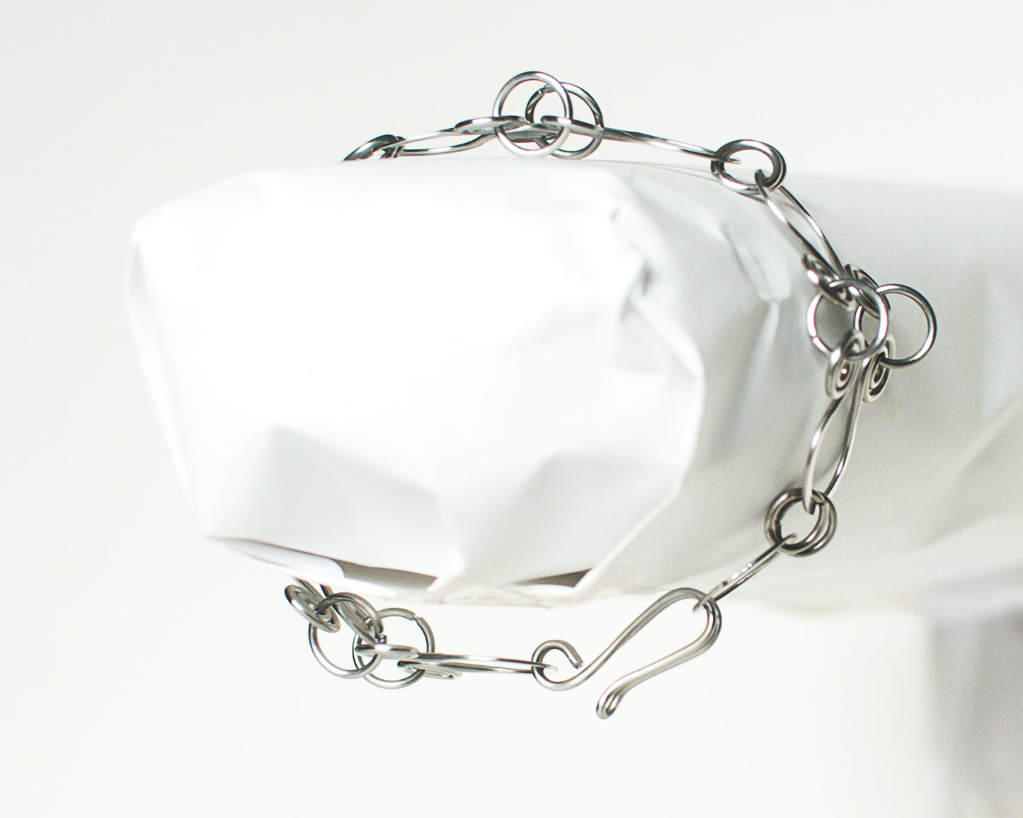Stainless Steel chain bracelet on a white background